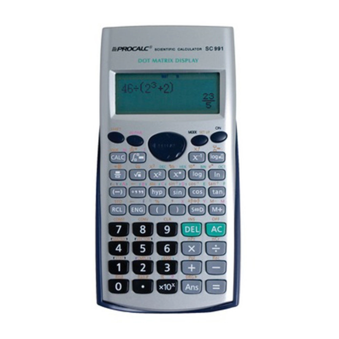 Calculadora Científica SC991 – Procalc.